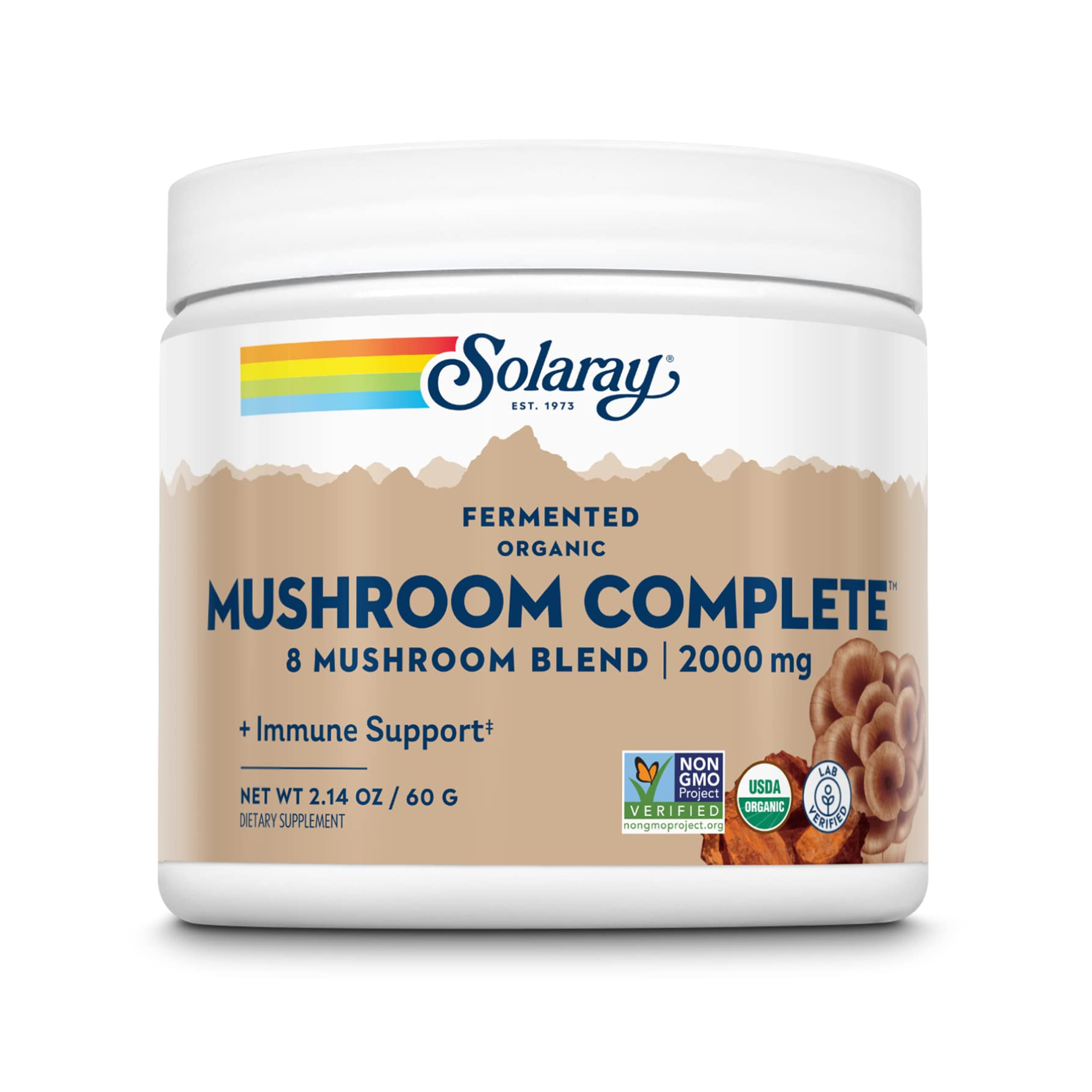 Organic Fermented Mushroom Complete, 2000 мг, 60 г, Solaray