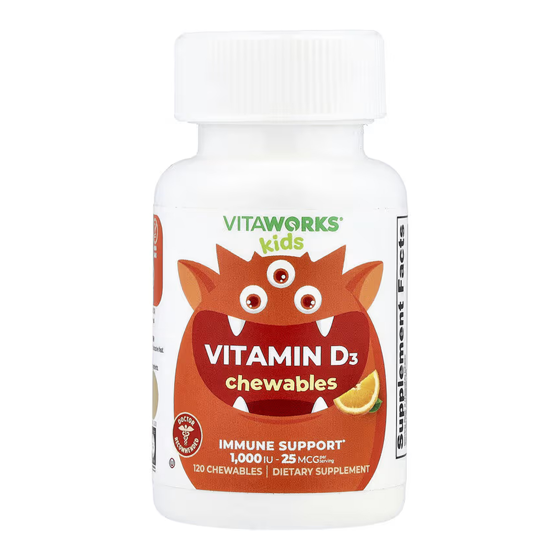 VitaWorks Kids Вітамін D, 120 жув. таблеток, Lifeable