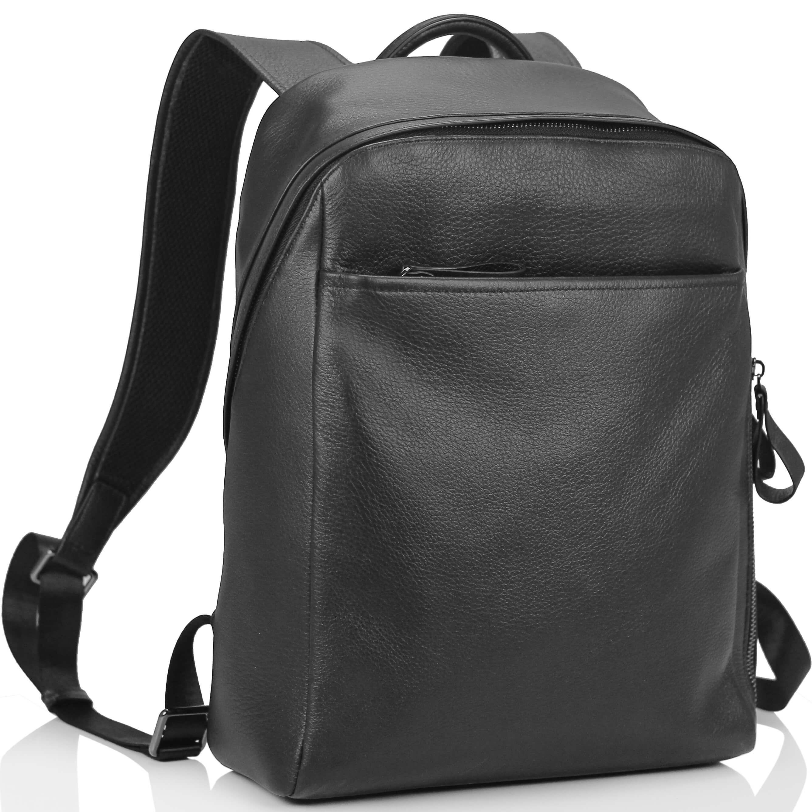 Рюкзак шкіряний чорний Tiding Bag B3-1663A-11NM