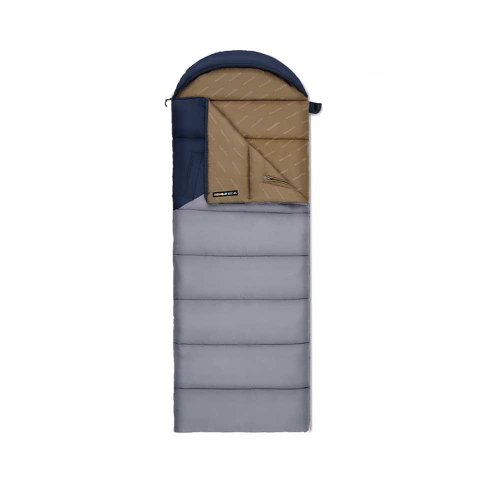 Спальник з капюшоном Naturehike Sunny Day PL02 U450 CNK2550WS028, (3,9°C), лівий, блакитно-синій