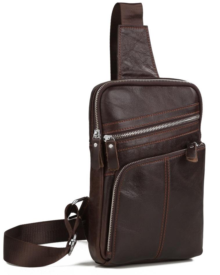 Чоловічий шкіряний слінг на одне плече Tiding Bag A25-6896C