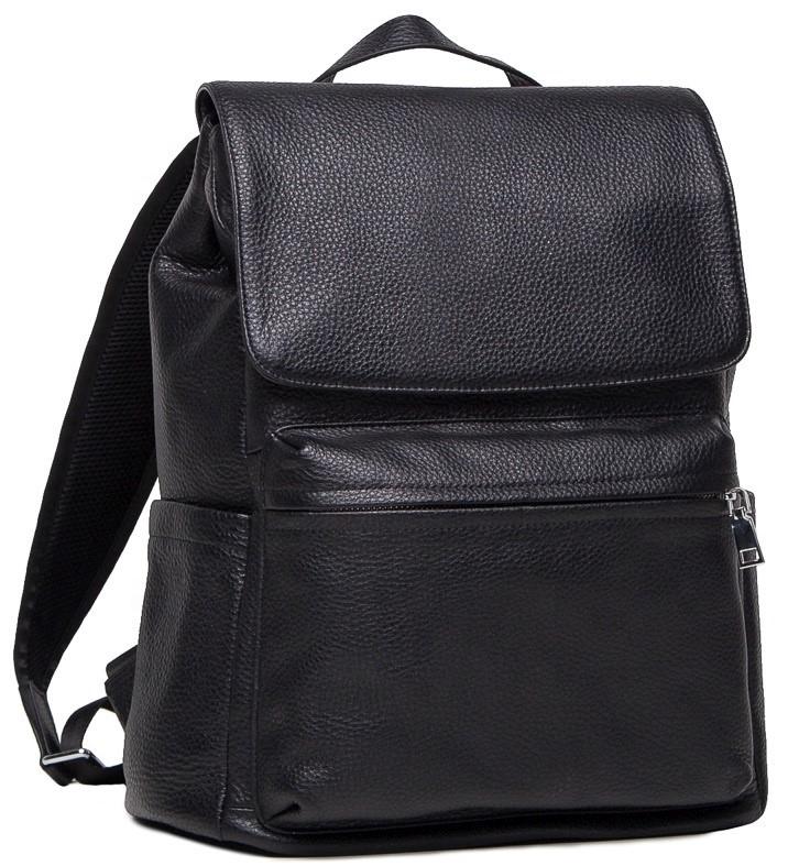 Чоловічий чорний шкіряний рюкзак Tiding Bag B3-2015-14A