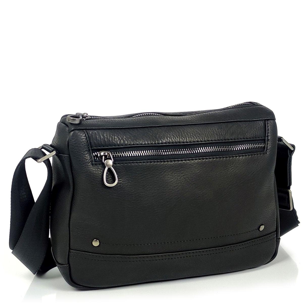 Чоловічий чорний горизонтальний месенджер Tiding Bag S-JMD10-2058A