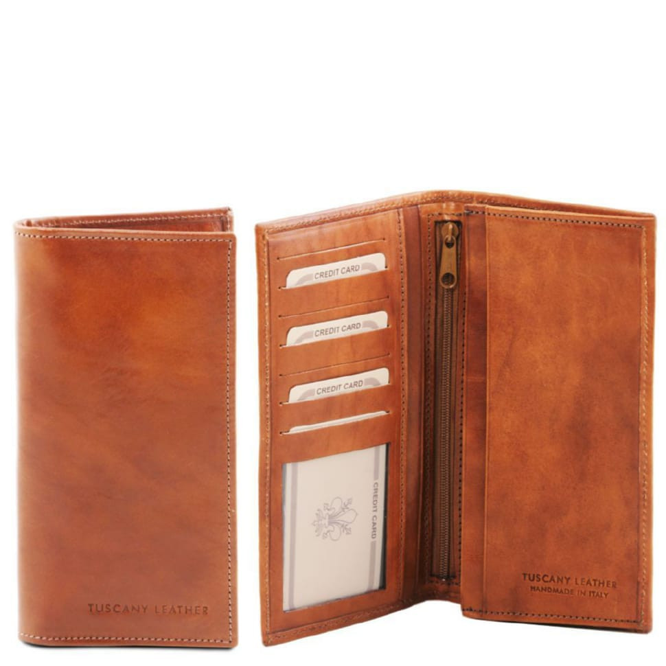 Чоловічий шкіряний гаманець двойного сложения Tuscany Leather TL140777 (Мед)