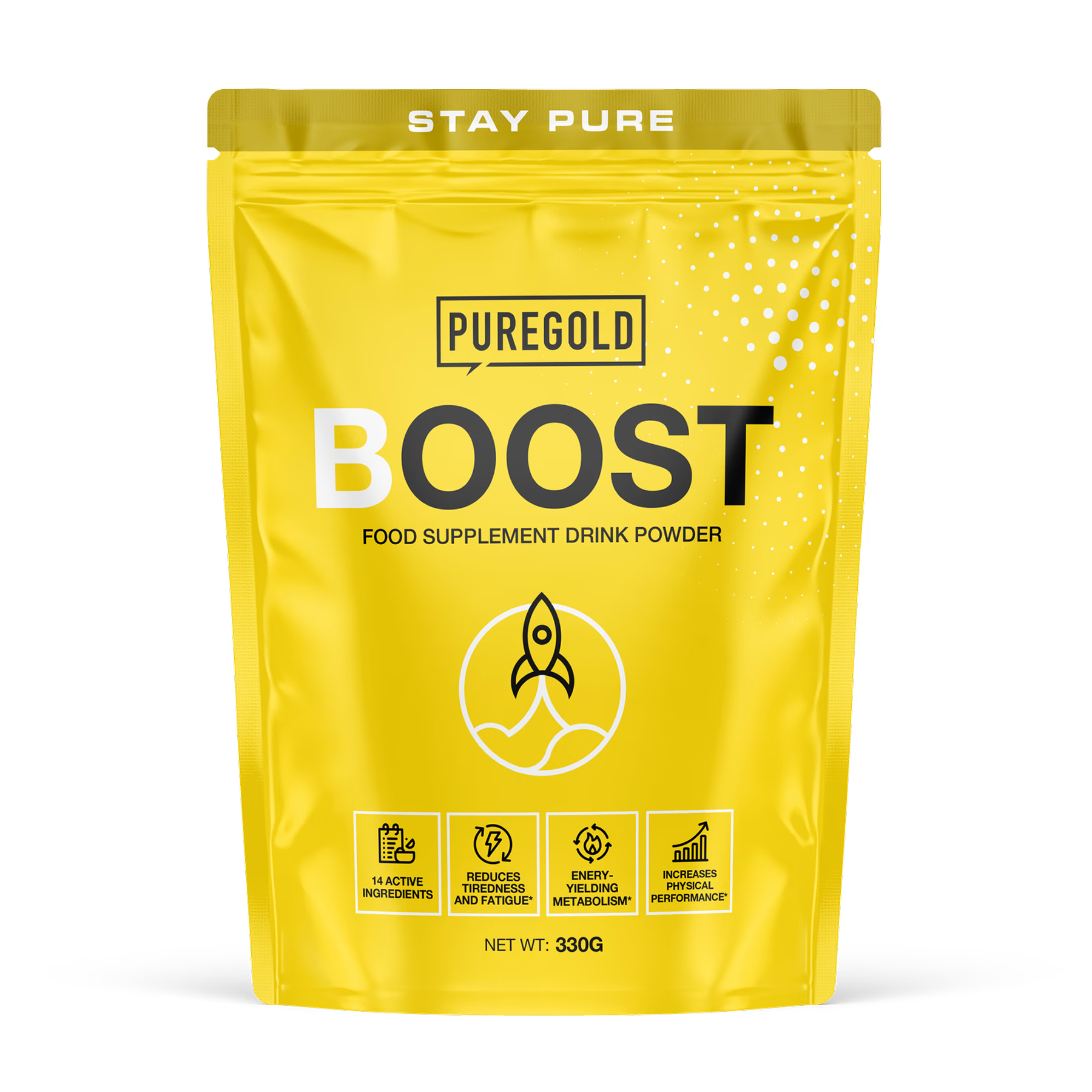 Boost Pre-Workout, 330 г, Green Apple, Pure Gold