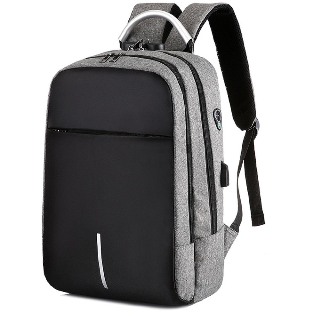 Текстильний сірий чоловічий рюкзак для ноутбука Tiding Bag BPT01-CV-9006G
