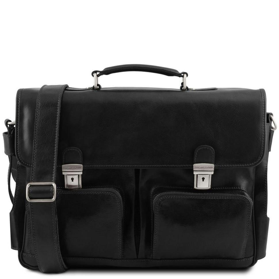 Чоловічий портфель сумка с передними кишенями Ventimiglia Tuscany TL142069 (чорний)