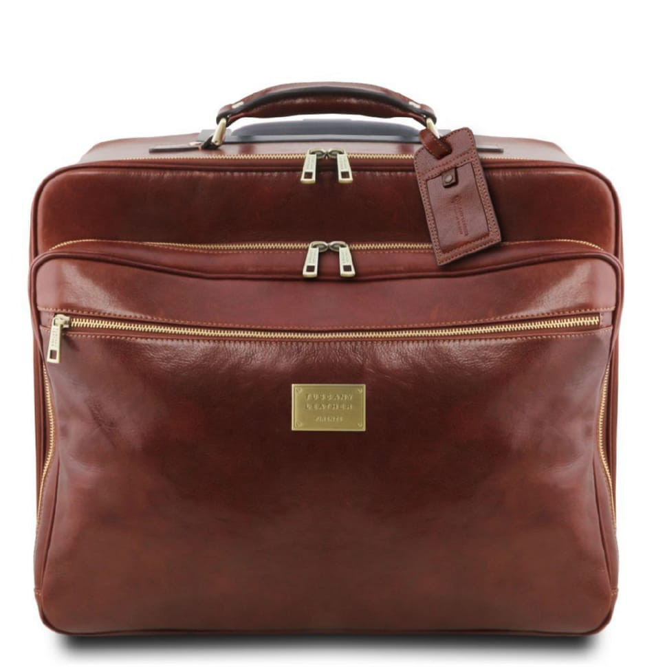 Шкіряна салонная сумка чемодан пилота Varsavia Tuscany Leather TL141888 (коричневий)