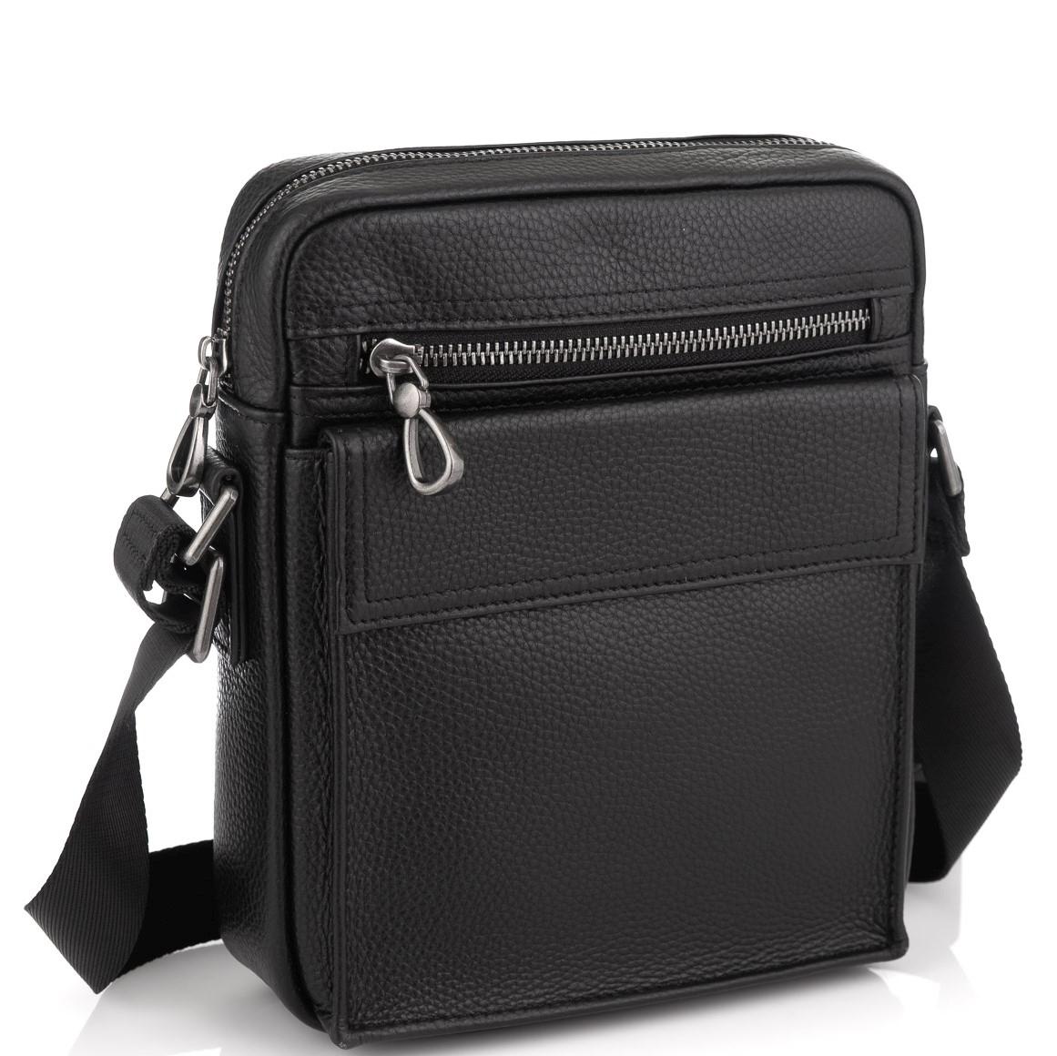 Чорна шкіряна сумка чоловіча Tiding Bag NM29-88079A