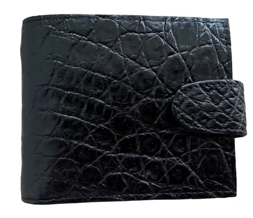 Портмоне з натуральної шкіри крокодила Exotic Leather Чорне (cw 51)