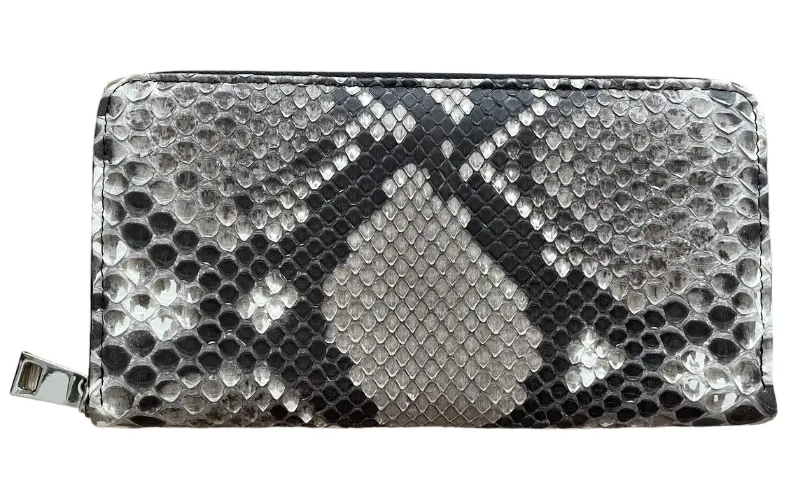 Гаманець зі шкіри пітона Exotic Leather сіро-бежевий (snw29)