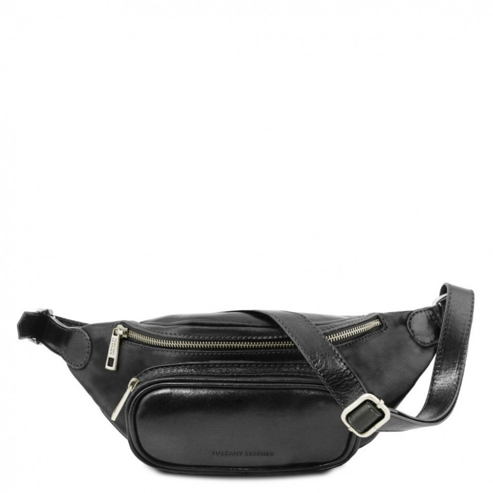 Поясна шкіряна сумка TL141797 TUSCANY LEATHER (чорний)