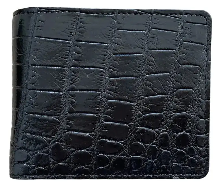 Гаманець чоловічий чорний із натуральної шкіри крокодила Exotic Leather (cw 35)