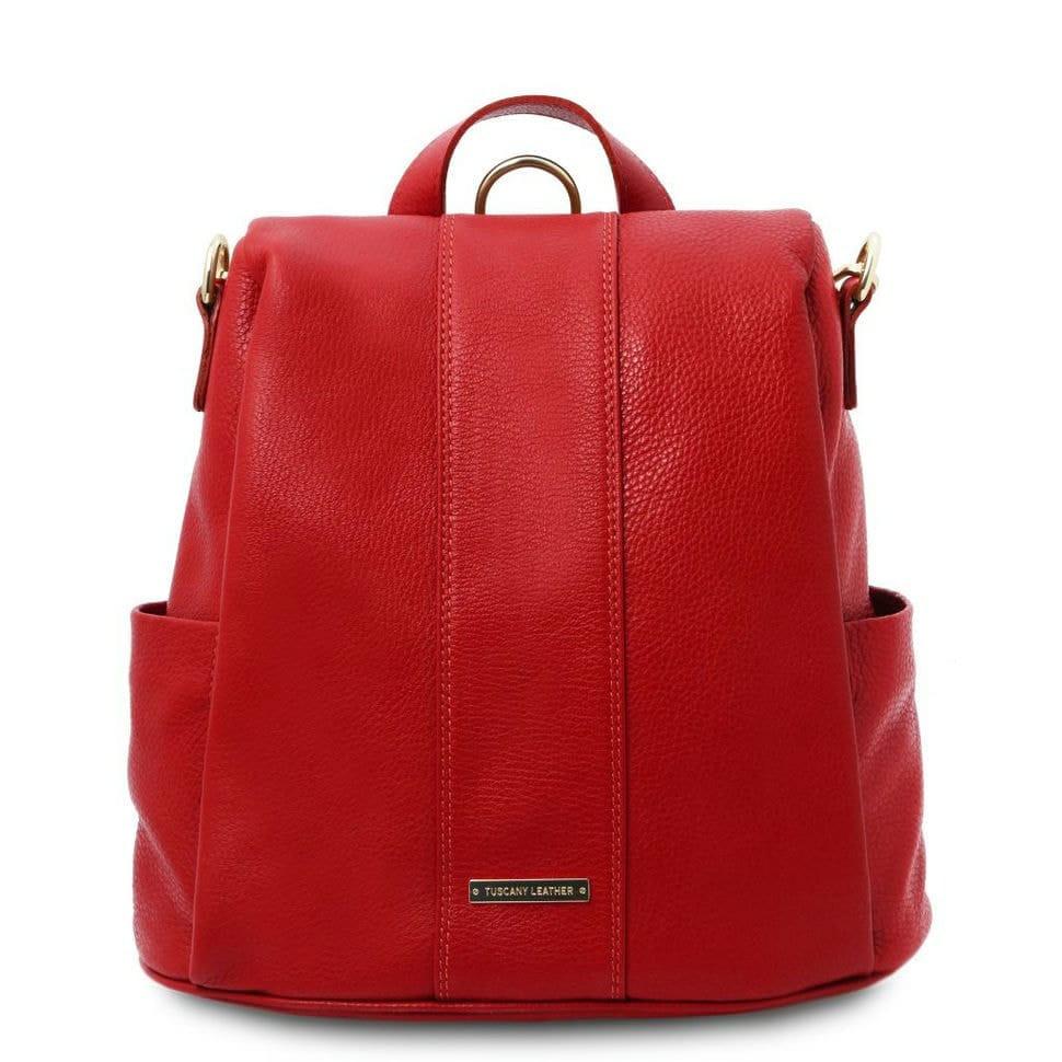 Жіночий рюкзак шкіряний мʼякий Tuscany TL142138 (Lipstick Red)