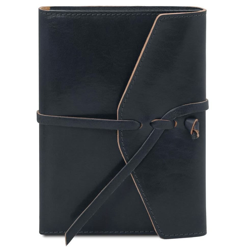 Шкіряний блокнот на шнуровке Tuscany Leather TL142027 (Темно-синій)