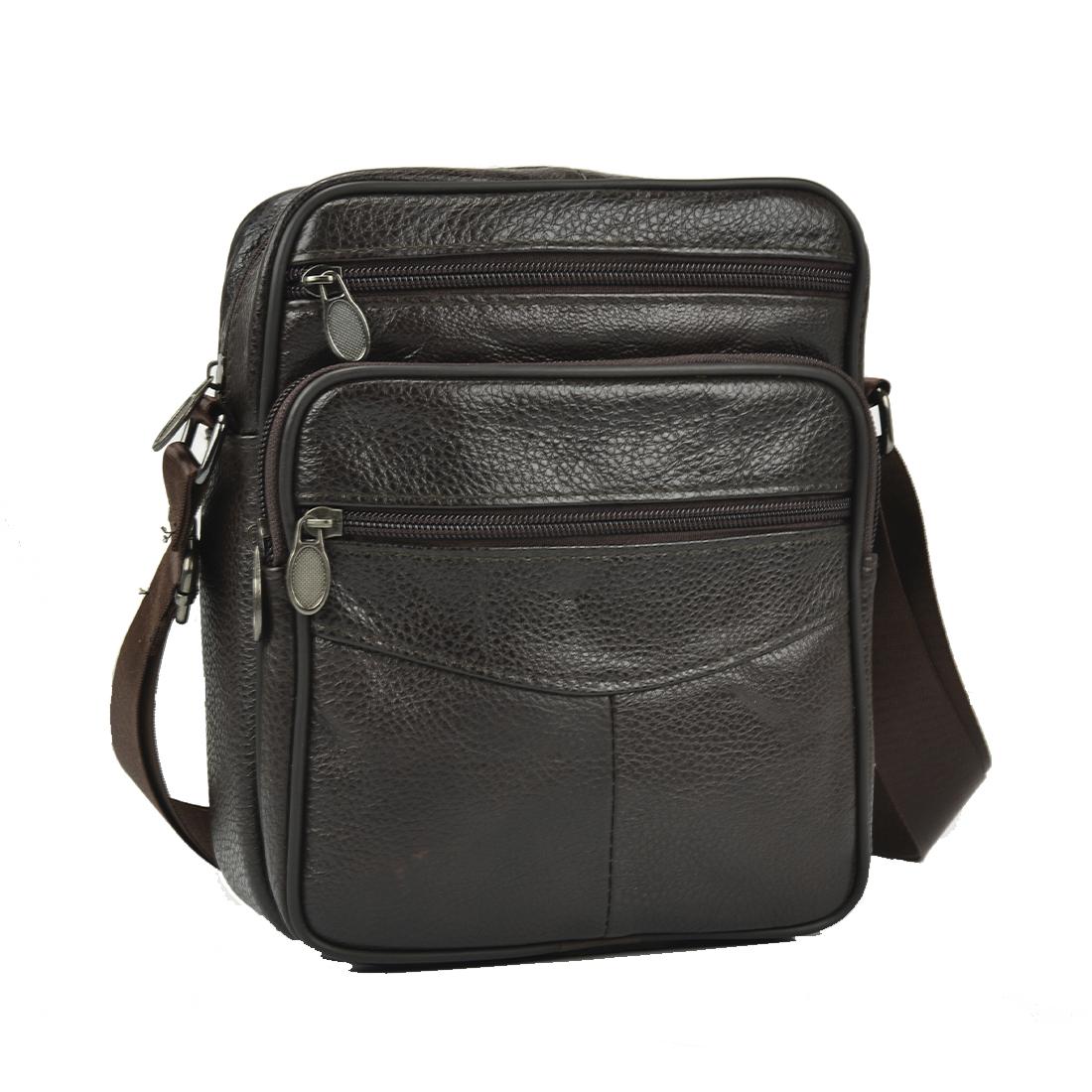 Чоловічий шкіряний месенджер через плече коричневий Tiding Bag Bx903C