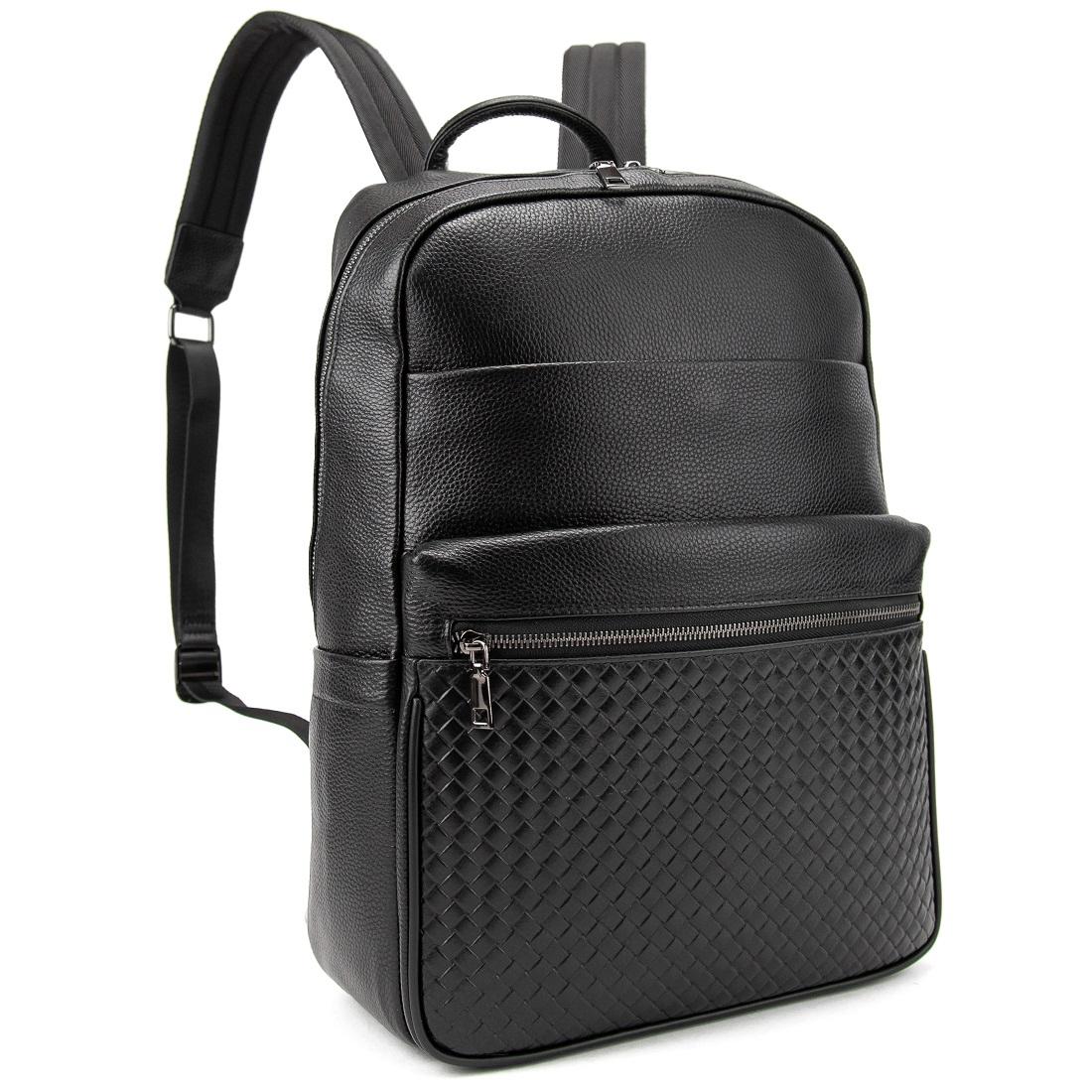 Чоловічий шкіряний рюкзак чорний Tiding Bag A25F-2418A