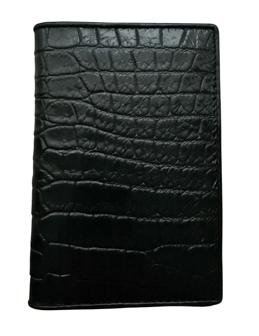 Обкладинка на паспорт із натуральної шкіри крокодила Exotic Leather чорна (cp 01)