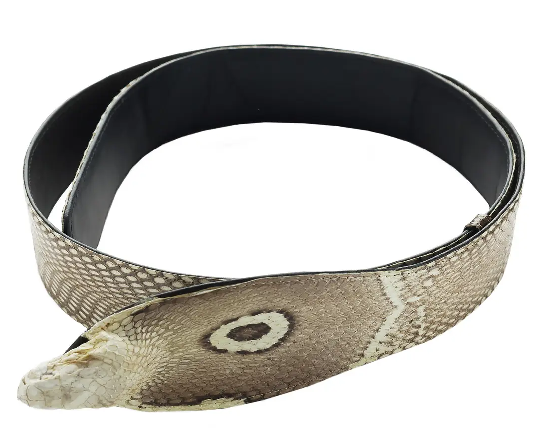 Ремінь зі шкіри кобри для джинсів Exotic Leather Бежевий (snb18) — фото 1