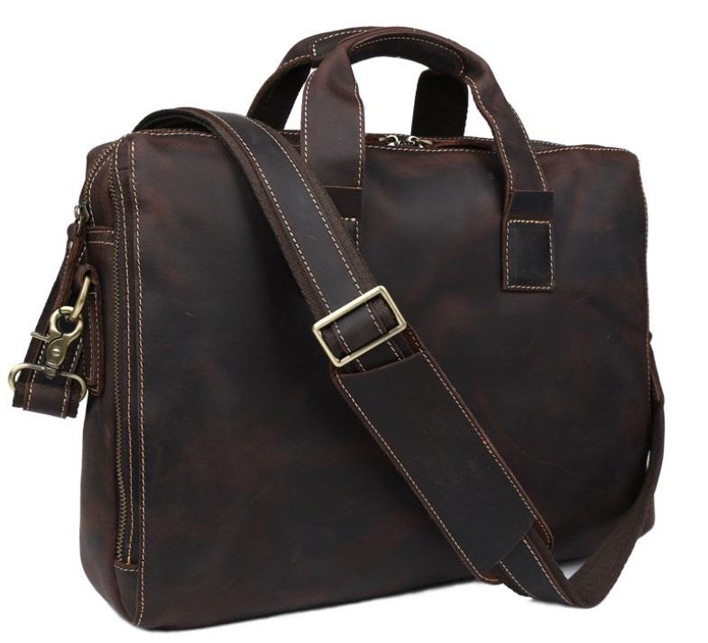 Стильна чоловіча сумка для документів кінська шкіра Tiding Bag 7167R