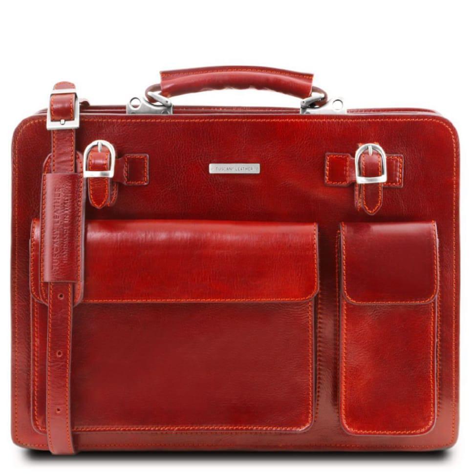 Чоловічий шкіряний портфель 2 відділення Tuscany Leather Venezia TL141268 (червоний)
