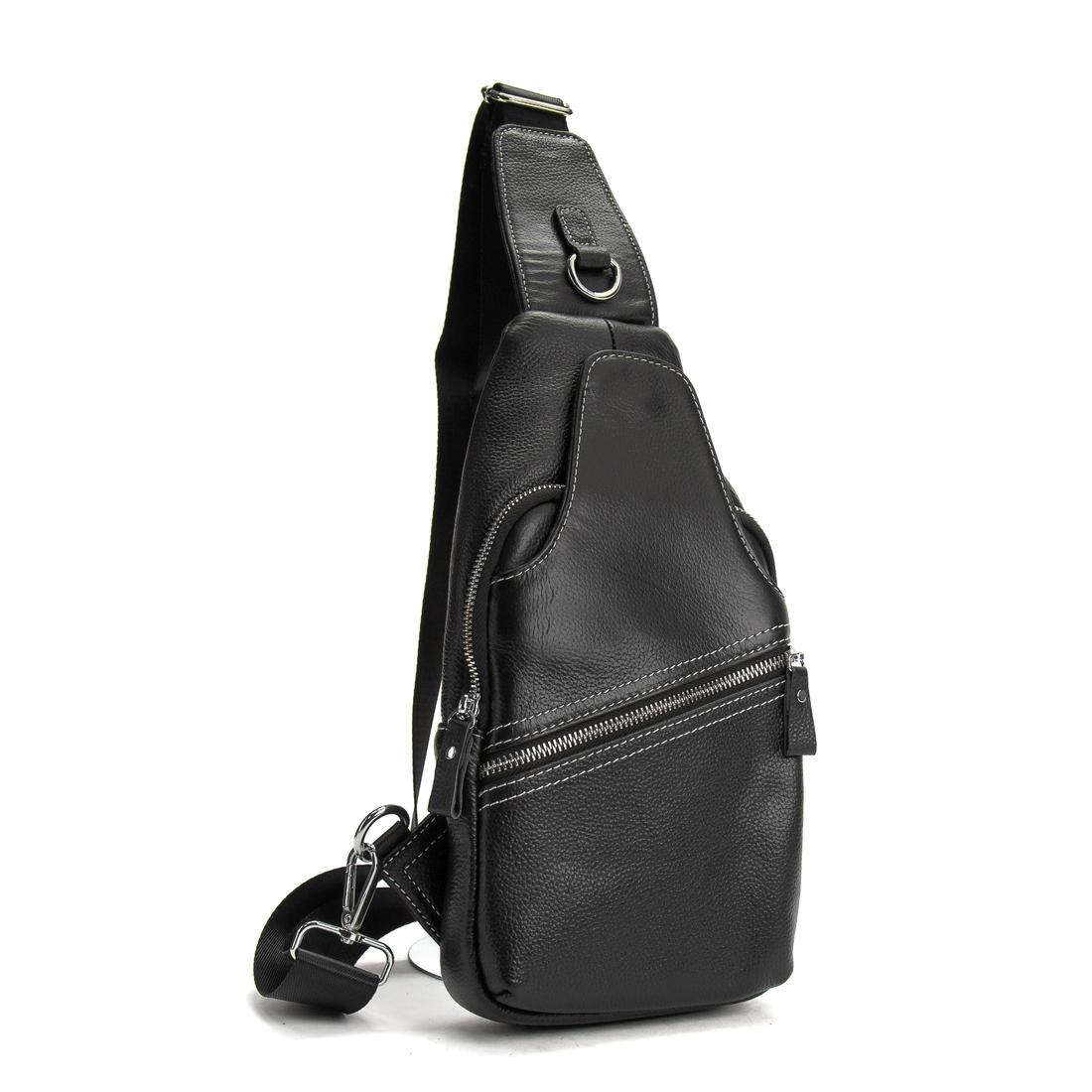 Сумка-слінг чорна шкіряна Tiding Bag F-A25F-5033A