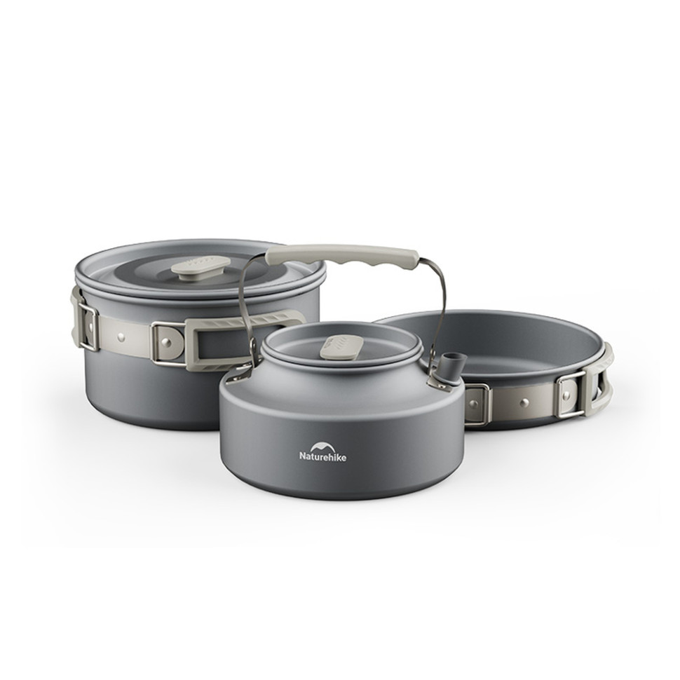 Набір посуду (каструля, сковорідка, чайник) Naturehike CNK2450CF010, алюміній