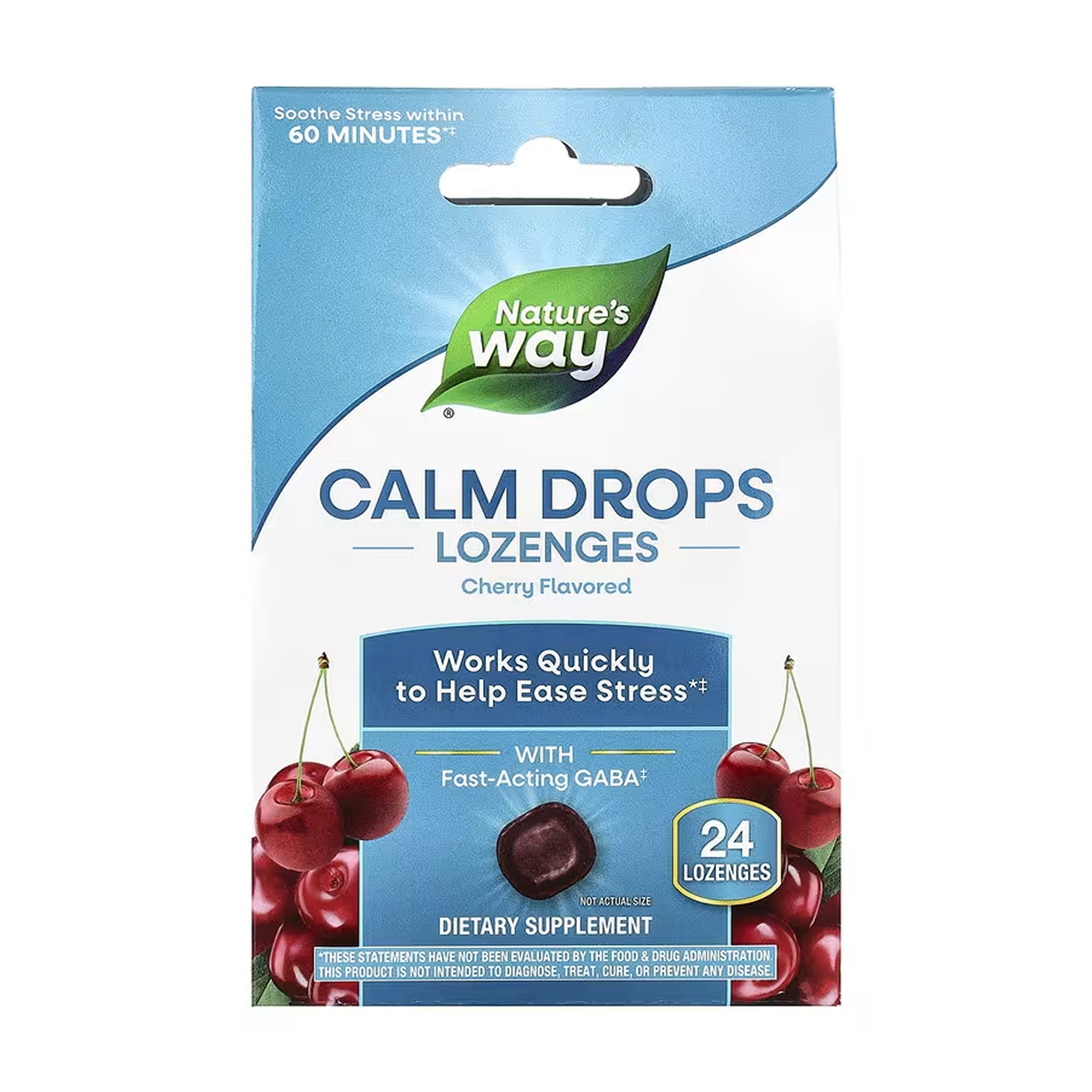 Краплі Calm, 24 пастилки, Вишня, Nature's Way