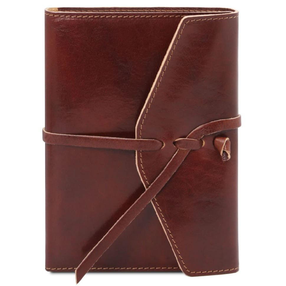 Шкіряний блокнот на шнуровке Tuscany Leather TL142027 (коричневий)