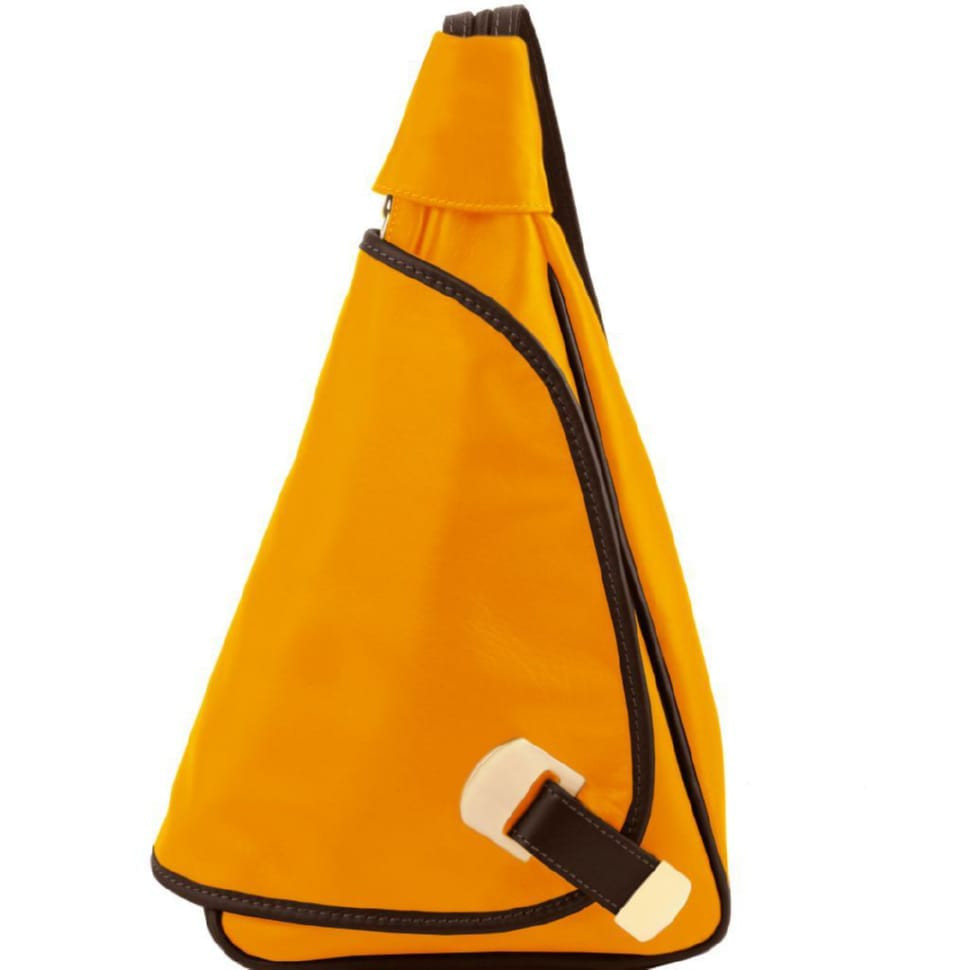 Шкіряний рюкзак на одне плече Tuscany Leather Hanoi TL140966 (жовтий)