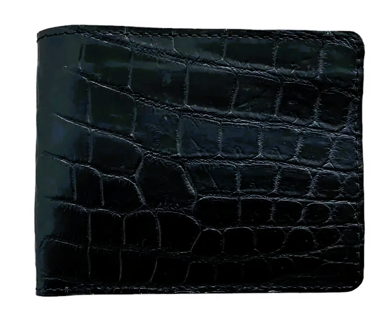 Гаманець зі шкіри крокодила Exotic Leather Чорний (cw20)