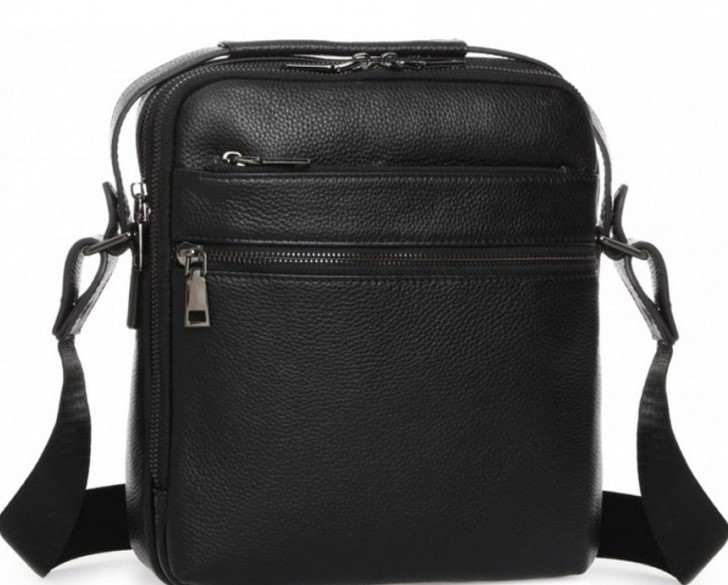 Чоловіча сумка з натуральної шкіри Tiding Bag чорна