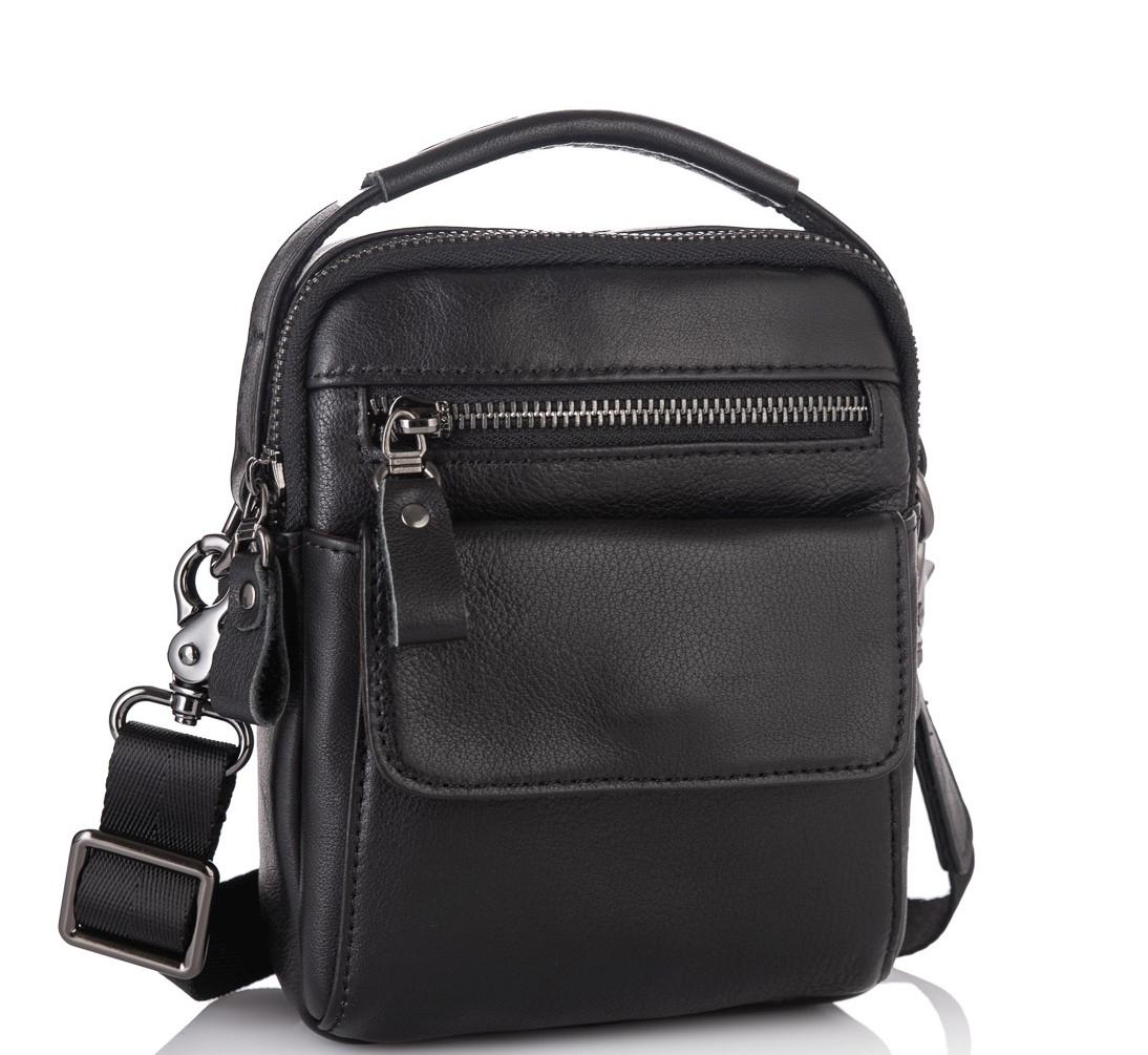 Барсетка чоловіча шкіряна через плече Tiding Bag 8852A