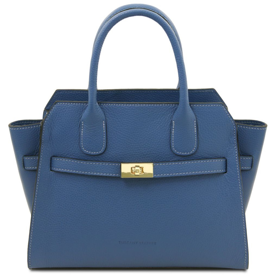 Італійська жіноча шкіряна сумка тоут Origami от Tuscany TL142507 (Denim)