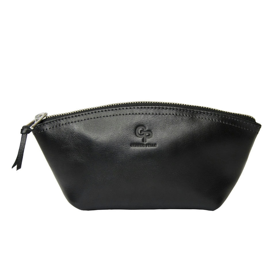 Косметичка Grande Pelle 805610 глянцевая шкіра чорна