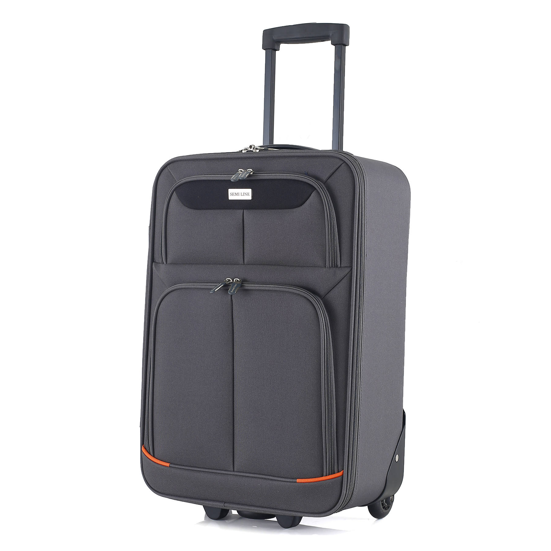 Валіза Semi Line 20" (S) Grey/Orange Lines (T5754-1)