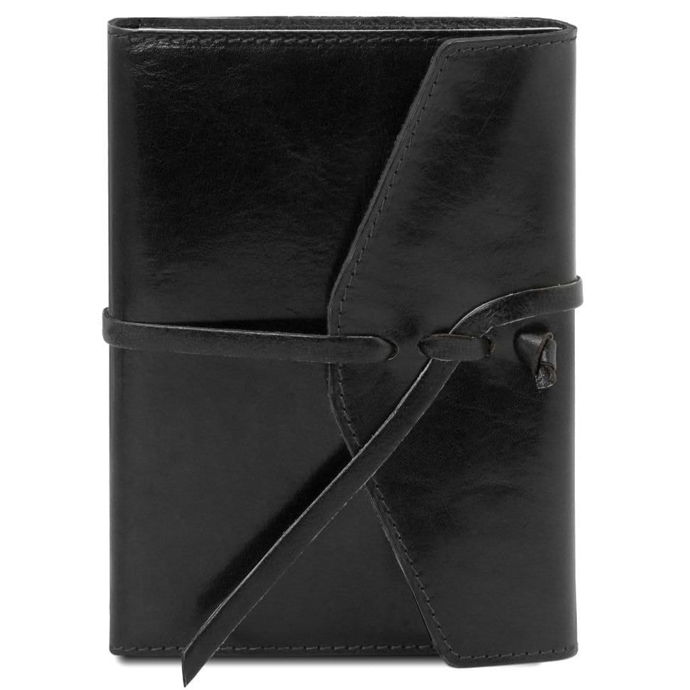 Шкіряний блокнот на шнуровке Tuscany Leather TL142027 (чорний)