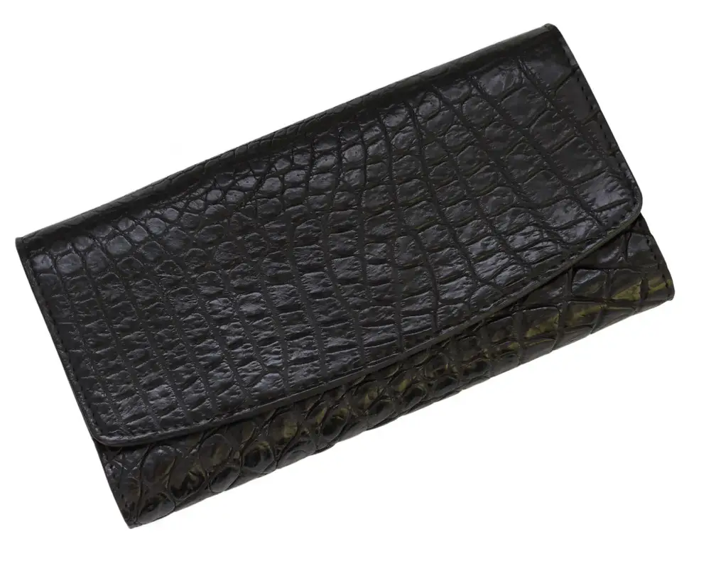 Гаманець зі шкіри крокодила Exotic Leather Чорний (cw 95_2)