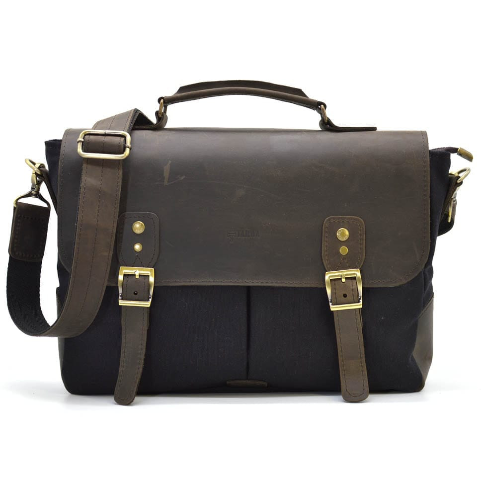 Чоловіча сумка-портфель из канваса и шкіри TARWA RCg-3960-3md