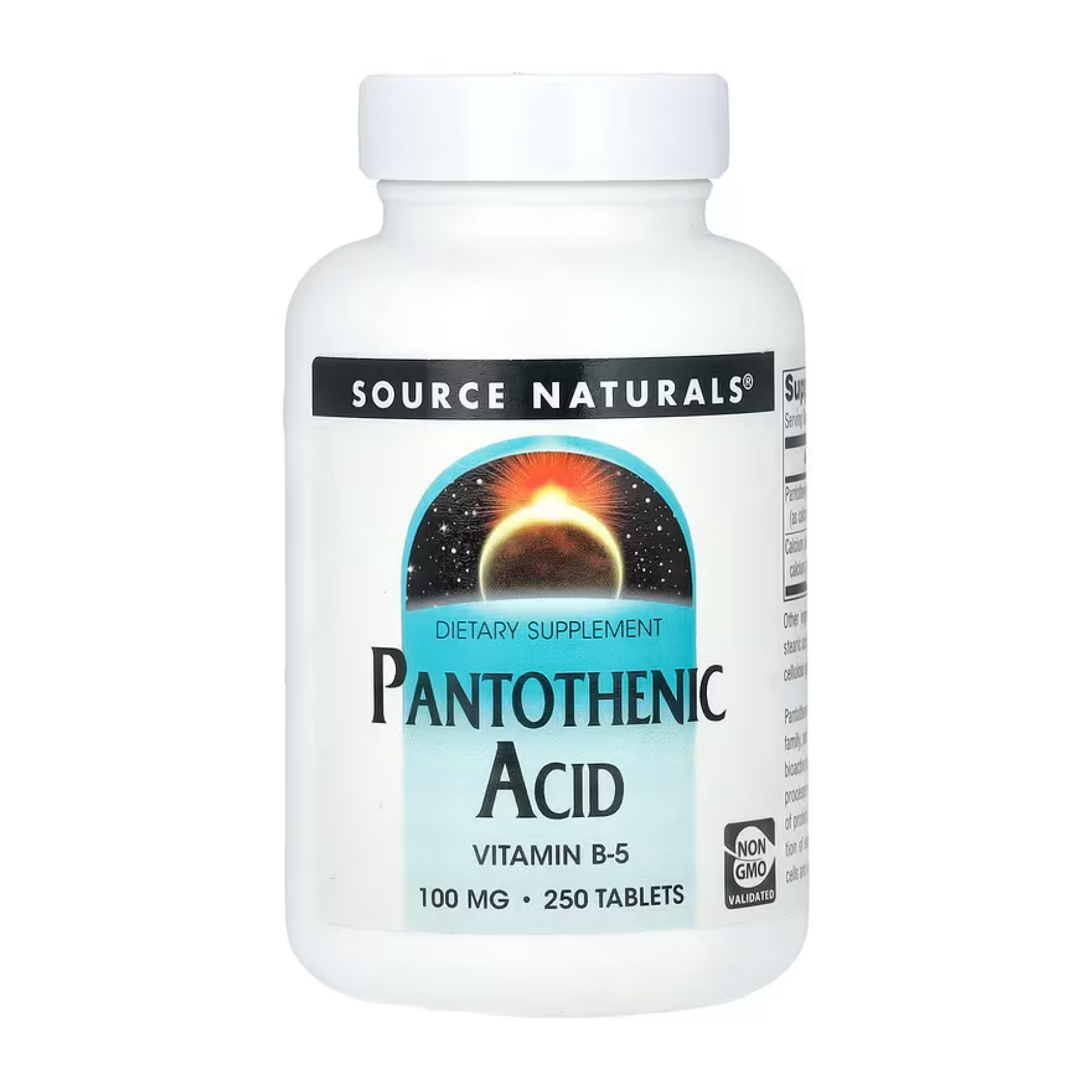 Пантотенова кислота, 100 мг, 250 таблеток, Source Naturals