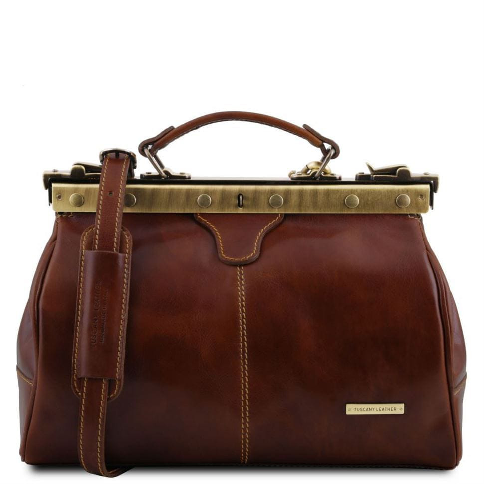 Шкіряна сумка саквояж Tuscany Leather Michelangelo TL10038 (коричневий)