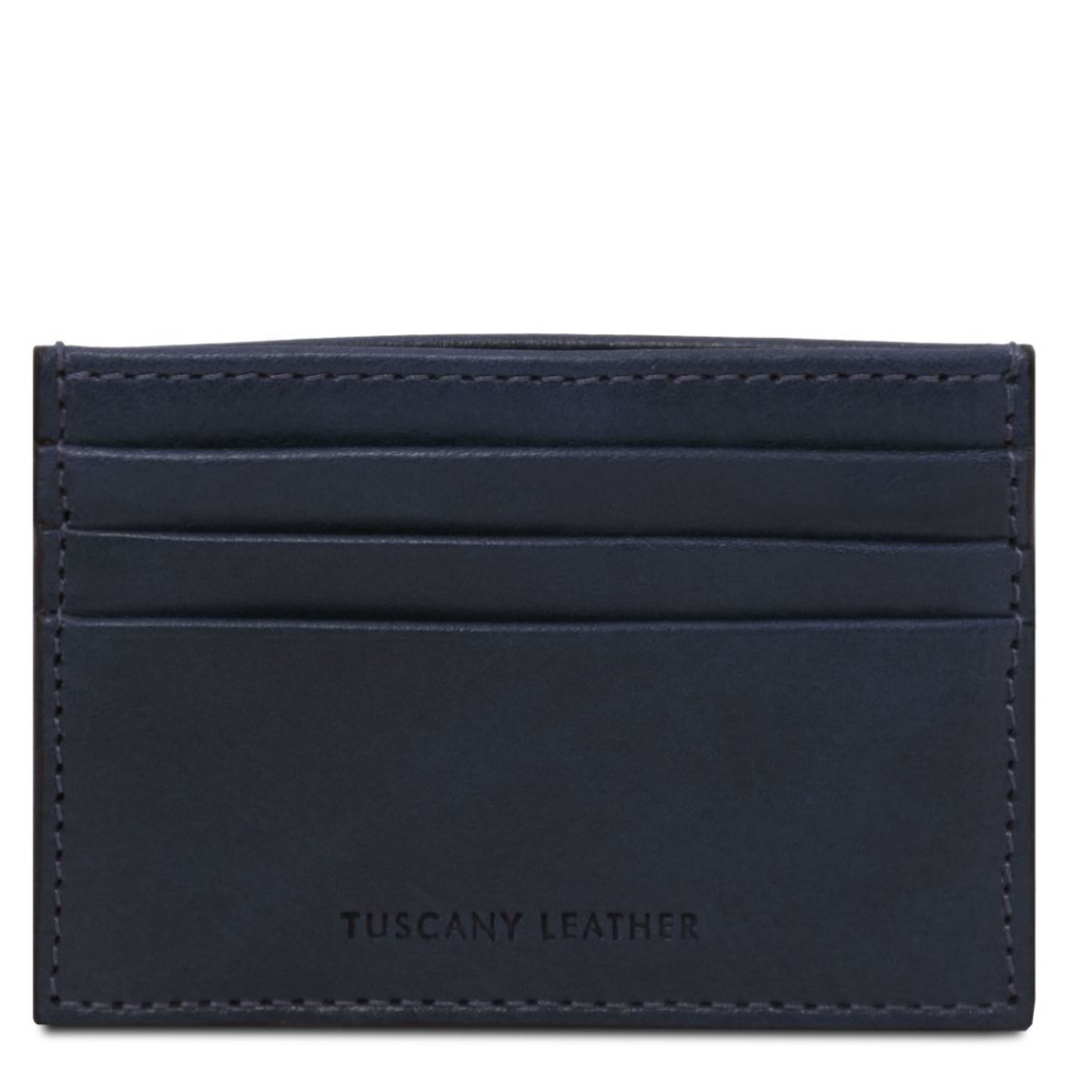 Шкіряний кардхолдер Tuscany Leather TL142471 (Темно-синій)