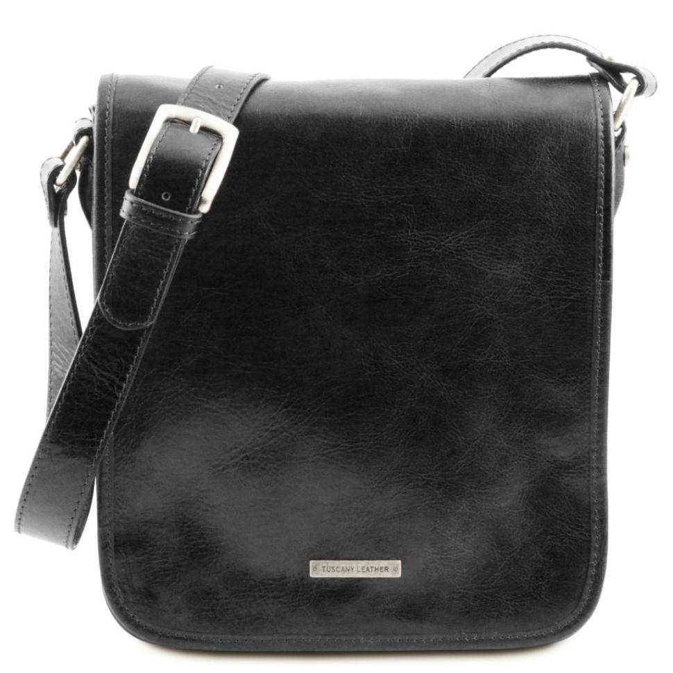 Чоловічий великий шкіряний мессенджер Tuscany Leather Messenger TL141255 (чорний)