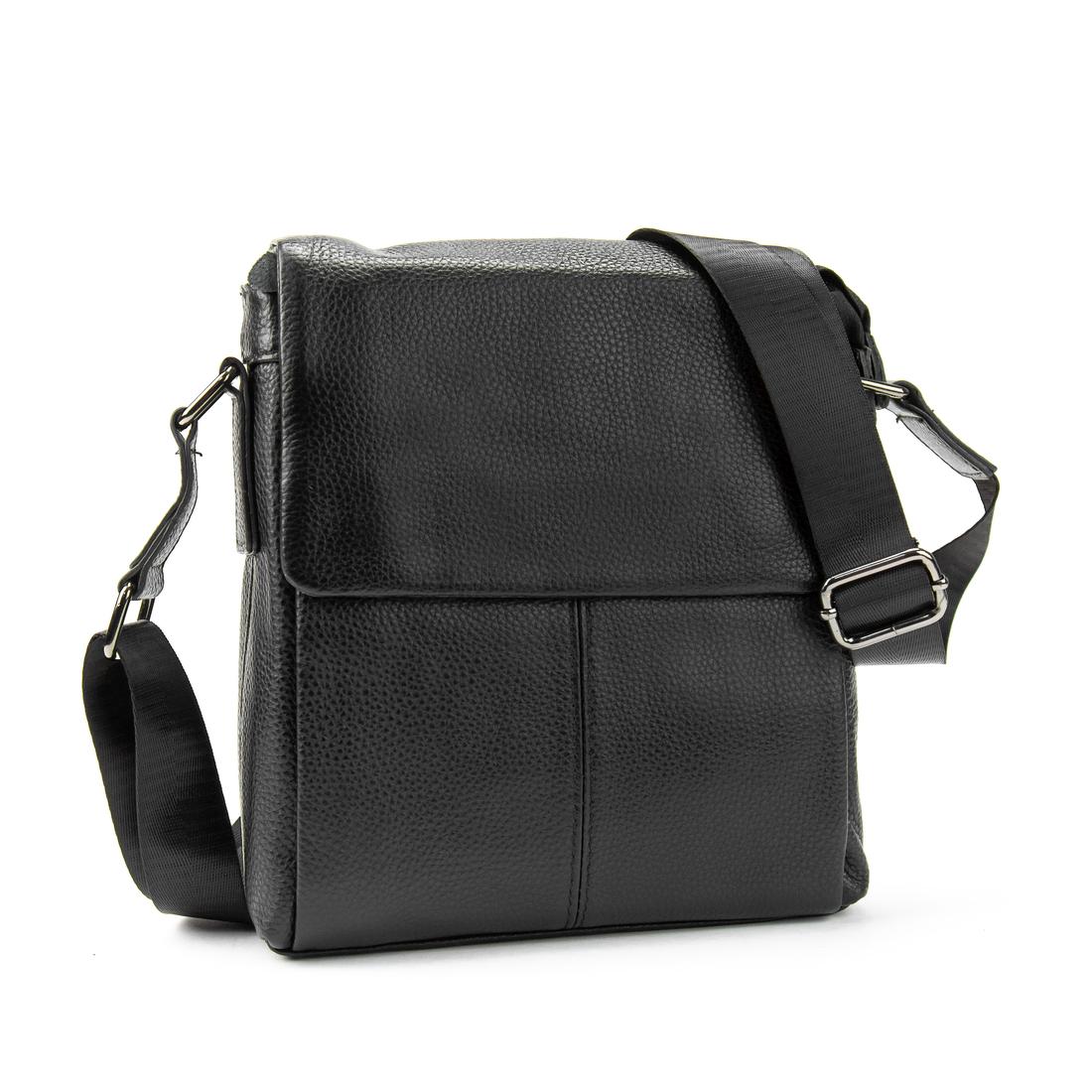 Сумка Tiding Bag A25F-FL-871A чорна з натуральної шкіри зернистої фактури — фото 1