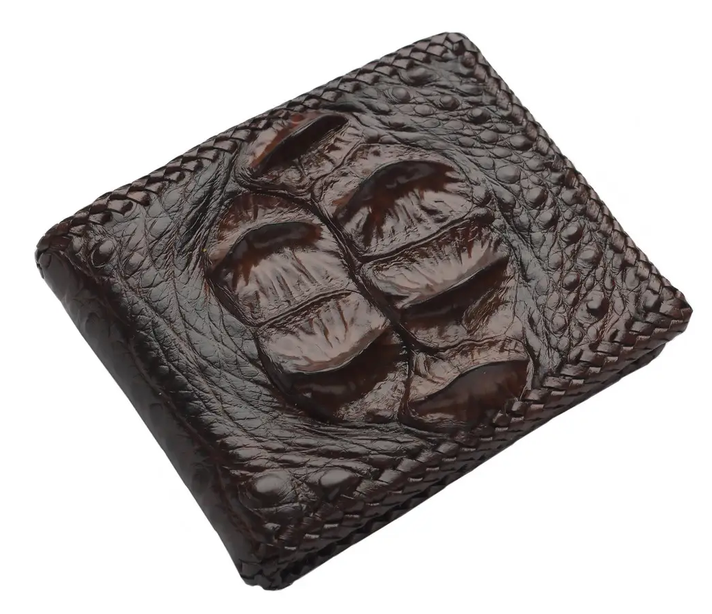 Портмоне чоловіче зі шкіри крокодила Exotic Leather Коричневе (cw 64)
