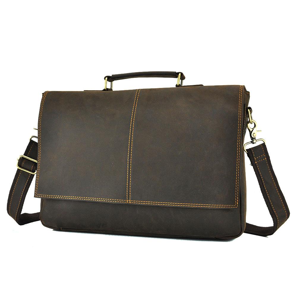 Чоловічий шкіряний портфель TIDING BAG t0019DB