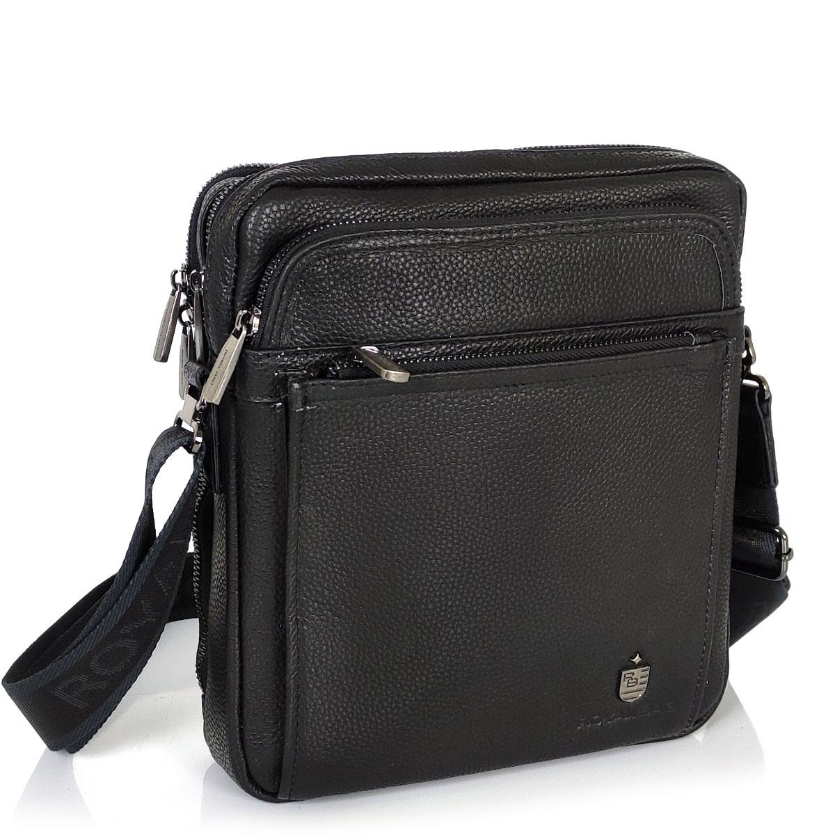 Сумка через плече шкіряна чорна Royal Bag RB-008A — фото 1