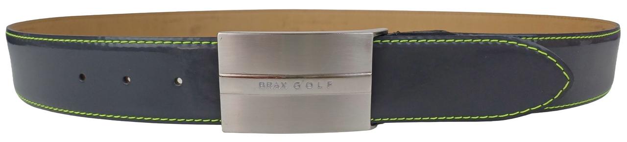 Глянцевий чоловічий шкіряний ремінь із закритою пряжкою Brax Golf сірий