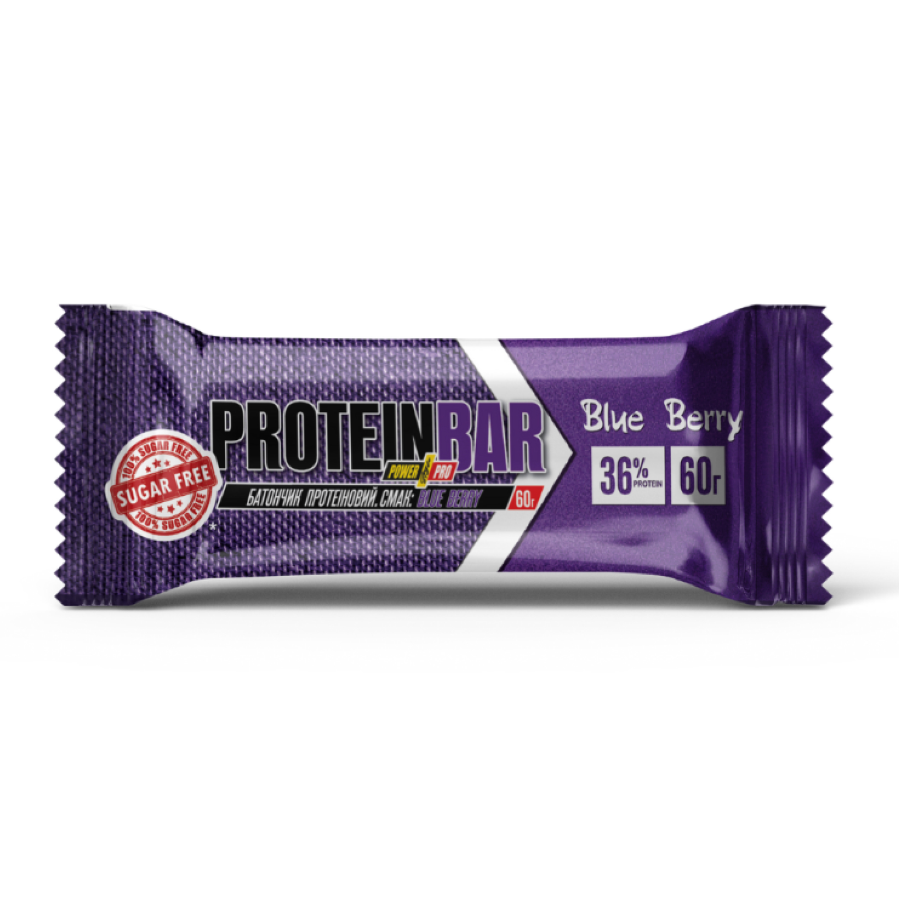 Power Pro батончик 36%, без цукру, 20×60 г, Голубика