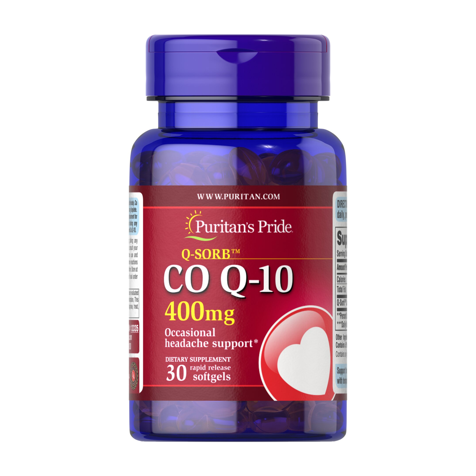 Q-SORB CoQ10, 400 мг, 30 м'яких капсул, Puritan's Pride